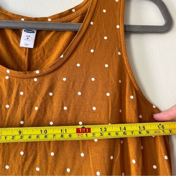 Old Navy Luxe Rust Orange White Polka Dot Sleeveless Tank Top Women’s Size M - Picture 5 of 7